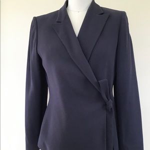 A Must Have Navy Stylish Side Tie  Blazer